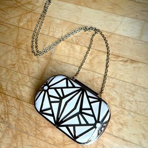 Aldo clutch nude leather with gold